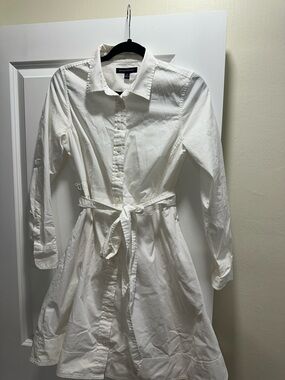 Banana Republic White Shirt Dress with Waist Tie